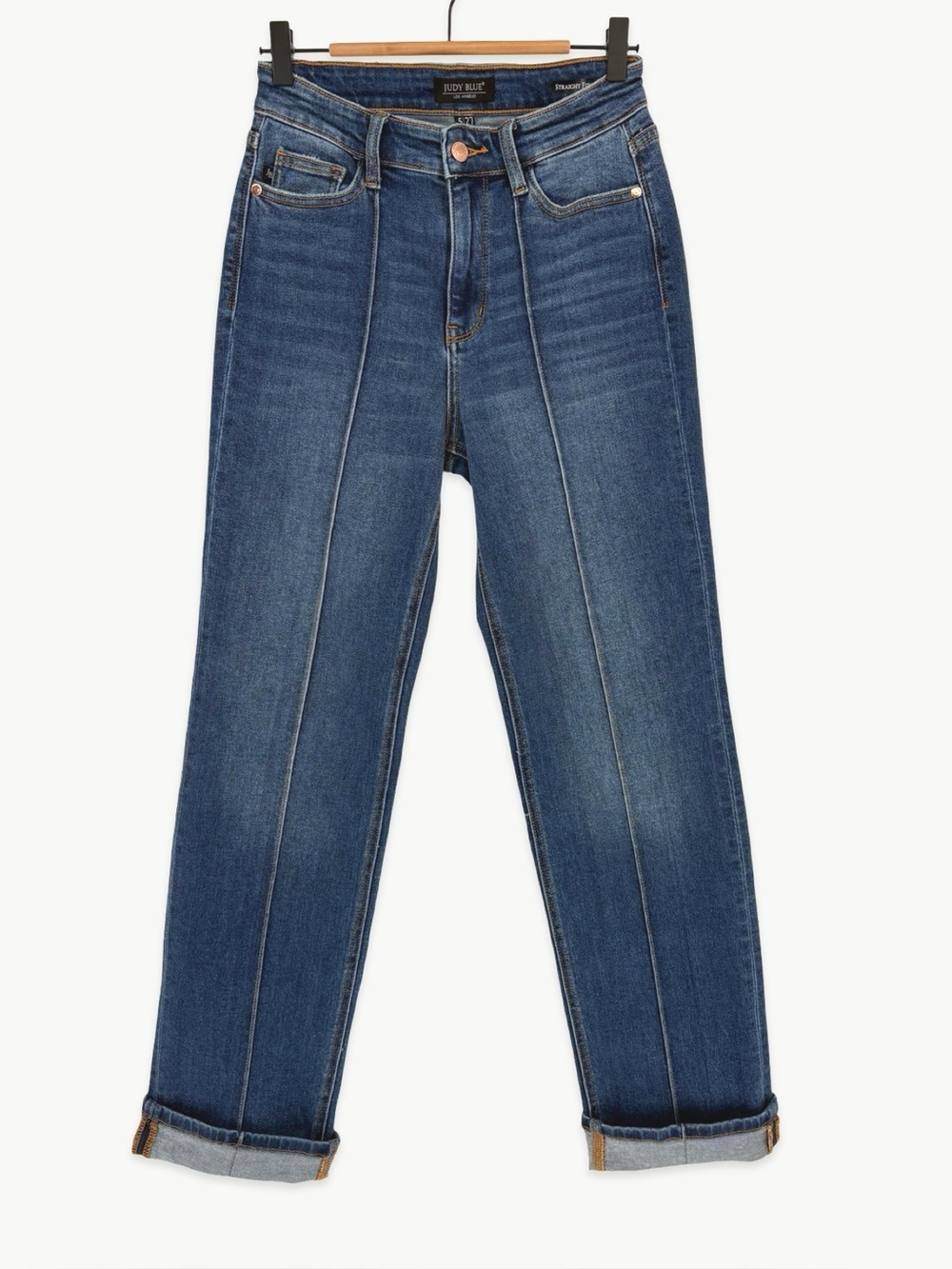 Judy Blue High Rise Straight Jeans Size 5/27 Dark Wash Center Seam - Picture 2 of 12